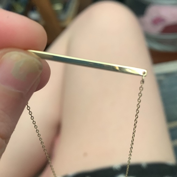 Aurate Gold Bar Necklace With Diamonds - Picture 12 of 12